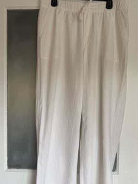 GAP Wide Leg Drawstring Pants in White
